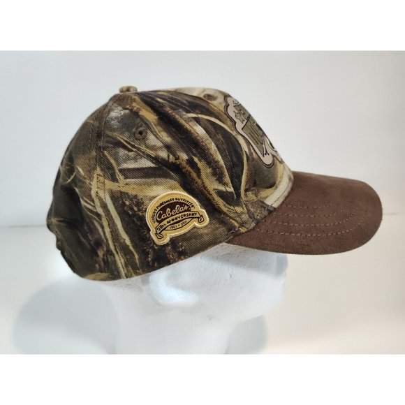 Cabela's Duck Camp Camo Hat Cap Suede Bill Adjustable 50th Anniversary Hunting - Picture 4 of 8